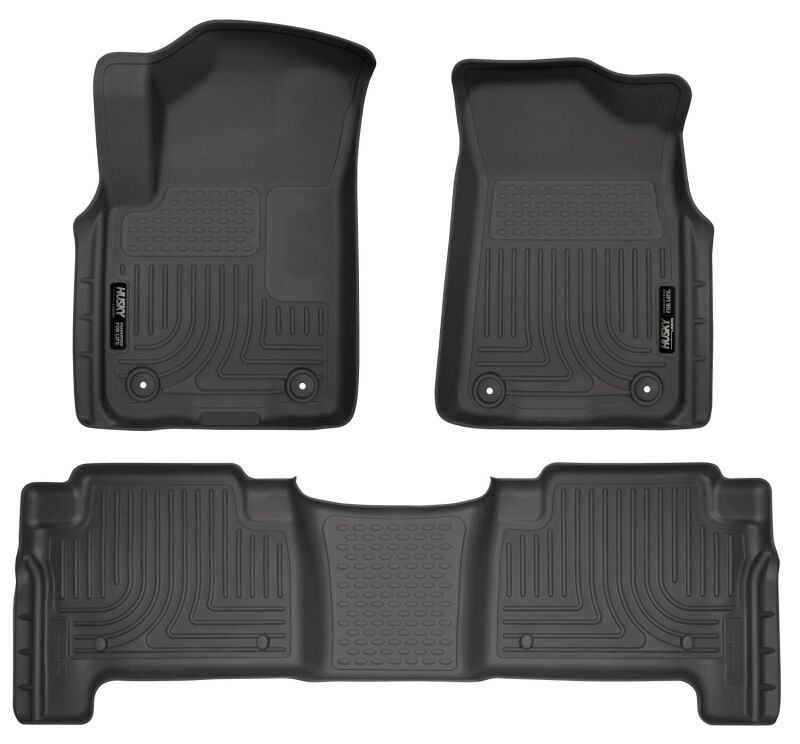 Husky Liners 2019+ Infiniti QX80/2019+ Nissan Armada Weatherbeater Black Fnt & 2nd Seat Floor Liners Husky Liners Floor Mats - Rubber AXOPROS