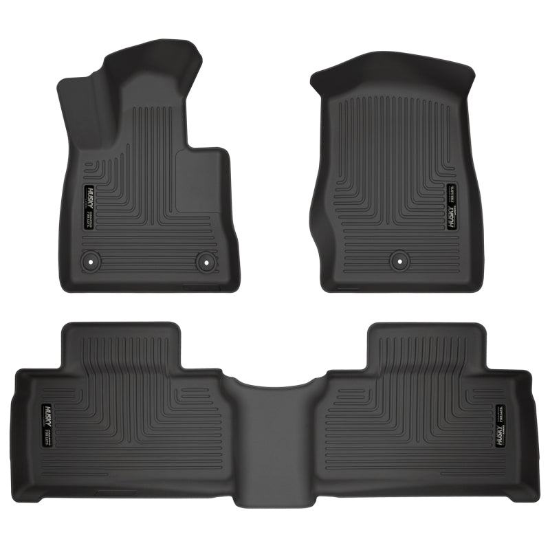 Husky Liners 2020 Ford Explorer Weatherbeater Black Front & 2nd Seat Floor Liners Husky Liners Floor Mats - Rubber AXOPROS