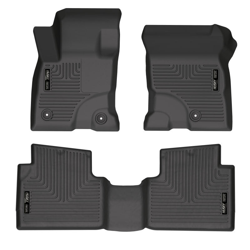 Husky Liners 2022 Ford Escape Hybrid Black Front & 2nd Seat Floor Liners Husky Liners Floor Mats - Rubber AXOPROS