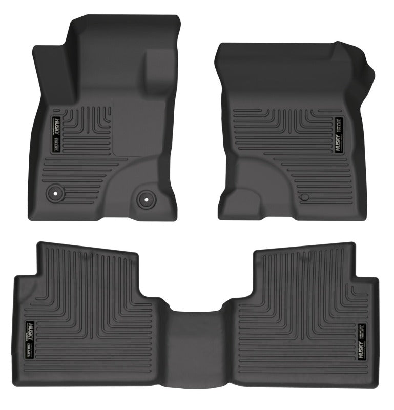 Husky Liners 2022 Ford Maverick(No Fit Hybrid) Weatherbeater Front & 2nd Seat Floor Liners - Black Husky Liners Floor Mats - Rubber AXOPROS