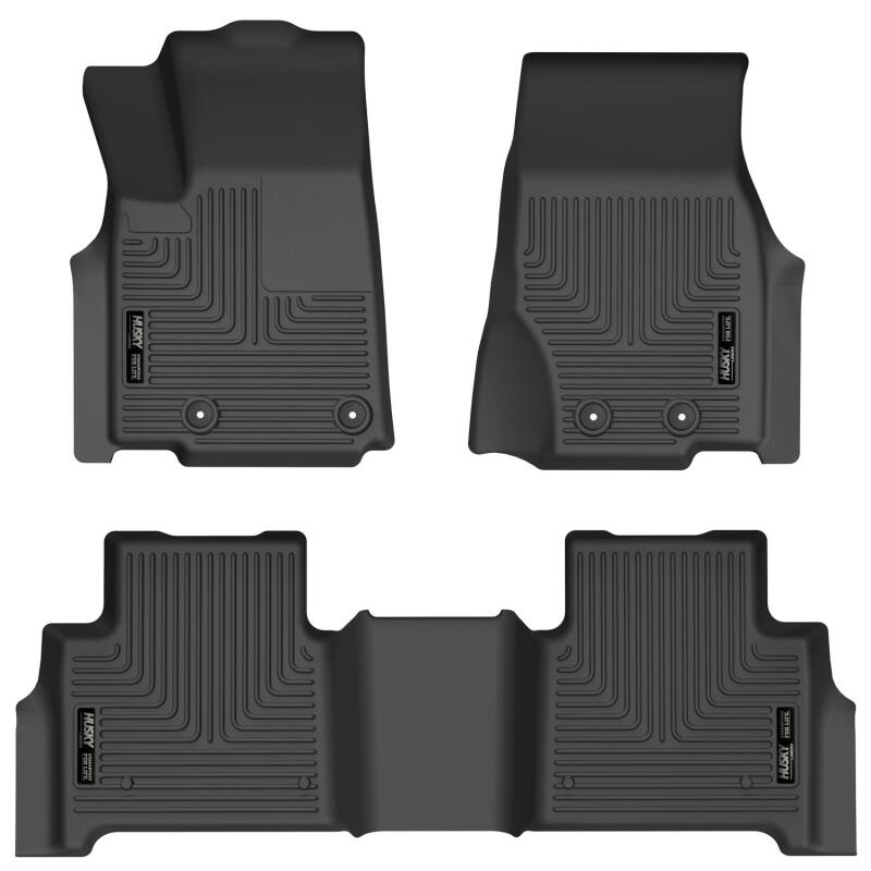 Husky Liners 2022 Jeep Grand Cherokee (New Style) Weatherbeater Black Front & 2nd Seat Floor Liner Husky Liners Floor Mats - Rubber AXOPROS