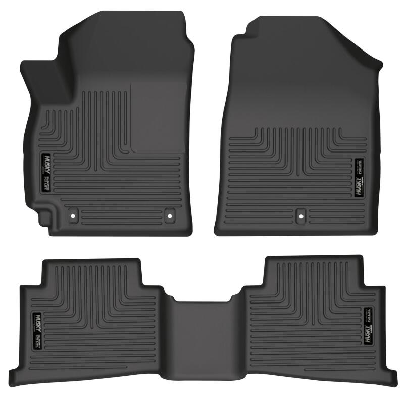 Husky Liners 21-22 Kia Seltos WeatherBeater Front & 2nd Seat Floor Liners - Black Husky Liners Floor Mats - Rubber AXOPROS