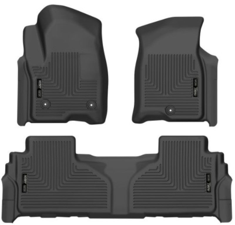 Husky Liners 21-23 Suburban/Tahoe/Yukon/Yukon XL Weatherbeater Front & 2nd Seat Floor Liners - Black Husky Liners Floor Mats - Rubber AXOPROS