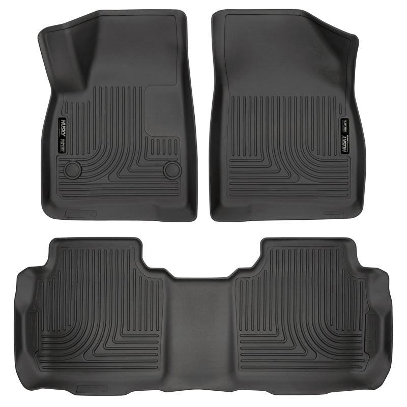 Husky Liners Weatherbeater 17-23 Cadillac XT5 / 17-23 GMC Acadia Front & 2nd Seat Floor Liners - Blk Husky Liners Floor Mats - Rubber AXOPROS