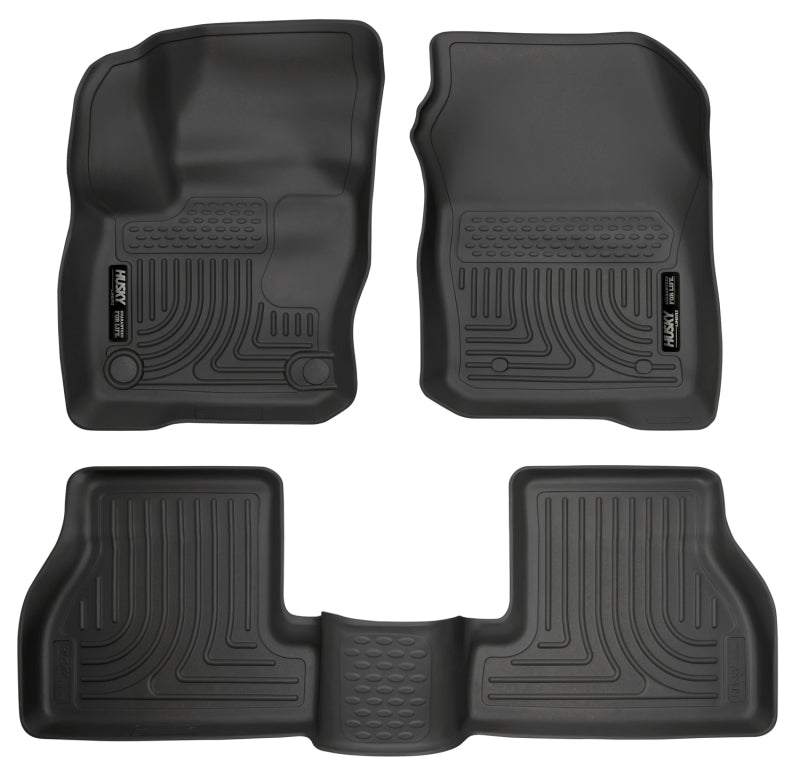 Husky Liners Weatherbeater 2016 Ford Focus RS Front & 2nd Seat Floor Liners - Black Husky Liners Floor Mats - Rubber AXOPROS