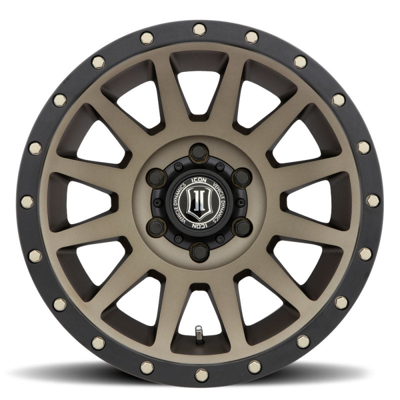 ICON Compression 17x8.5 6x5.5 0mm Offset 4.75in BS 106.1mm Bore Bronze Wheel ICON Wheels - Cast AXOPROS