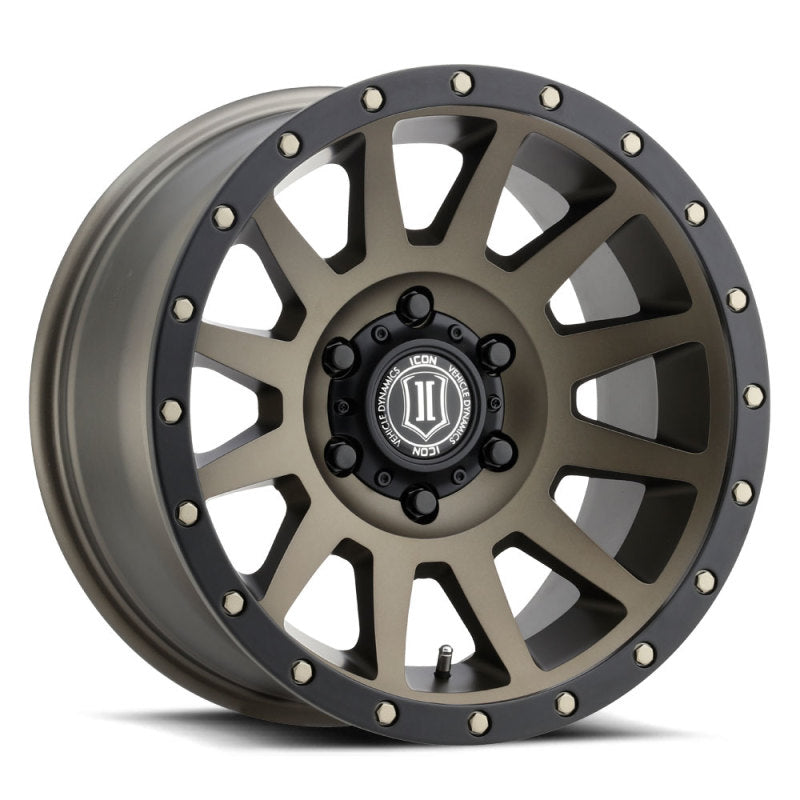 ICON Compression 17x8.5 6x5.5 0mm Offset 4.75in BS 106.1mm Bore Bronze Wheel ICON Wheels - Cast AXOPROS