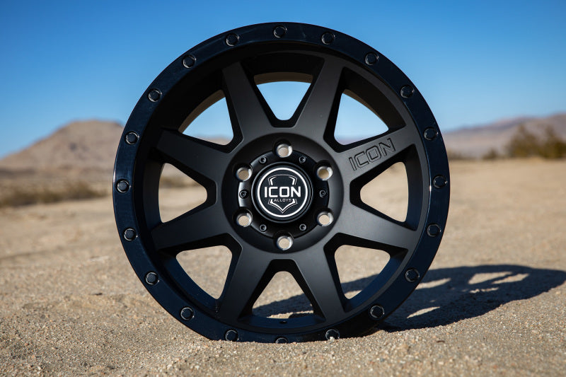 ICON Rebound 17x8.5 5x150 25mm Offset 5.75in BS 110.1mm Bore Double Black Wheel ICON Wheels - Cast AXOPROS
