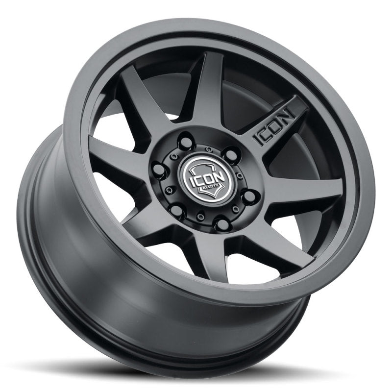 ICON Rebound 17x8.5 6x5.5 0mm Offset 4.75in BS 106.1mm Bore Satin Black Wheel ICON Wheels - Cast AXOPROS