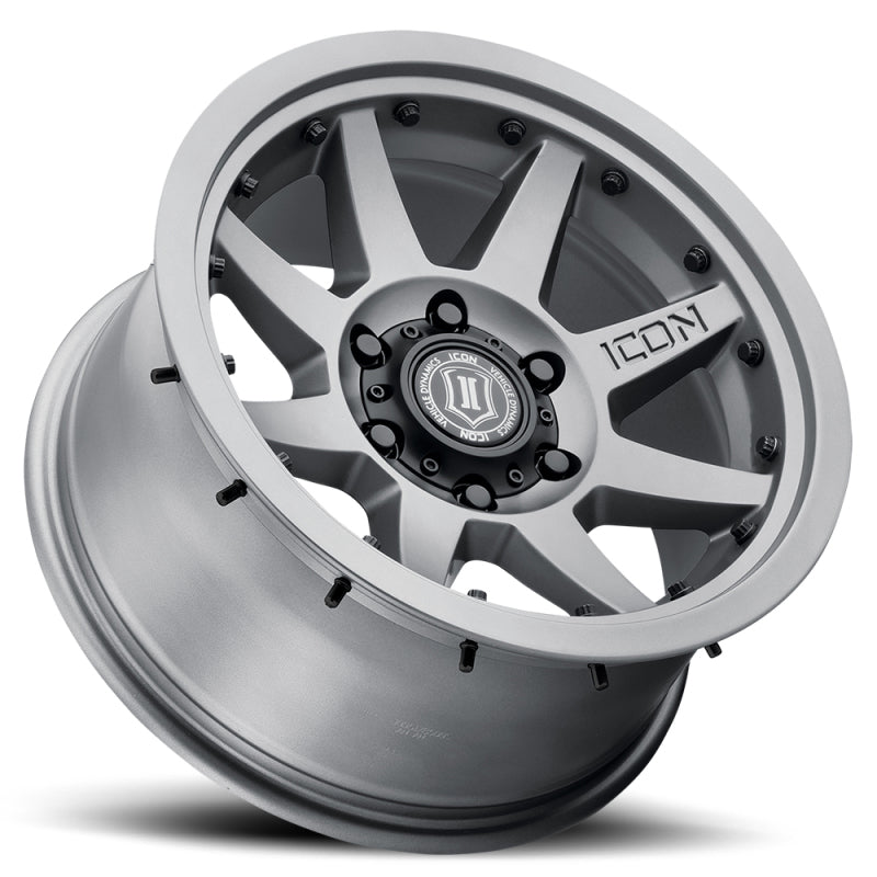 ICON Rebound Pro 17x8.5 5x5 -6mm Offset 4.5in BS 71.5mm Bore Titanium Wheel ICON Wheels - Cast AXOPROS