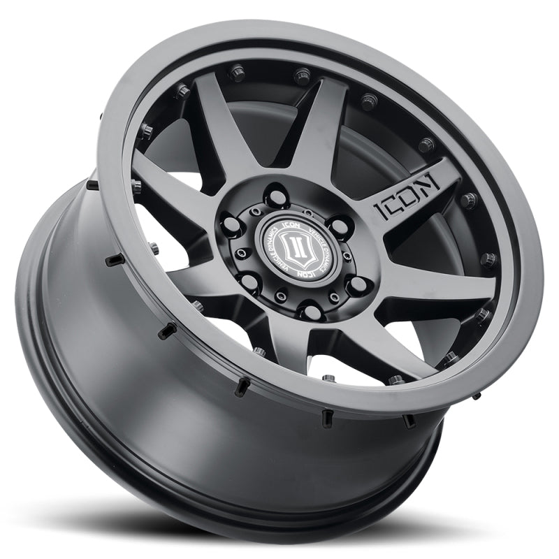 ICON Rebound Pro 17x8.5 6x5.5 0mm Offset 4.75in BS 106.1mm Bore Satin Black Wheel ICON Wheels - Cast AXOPROS