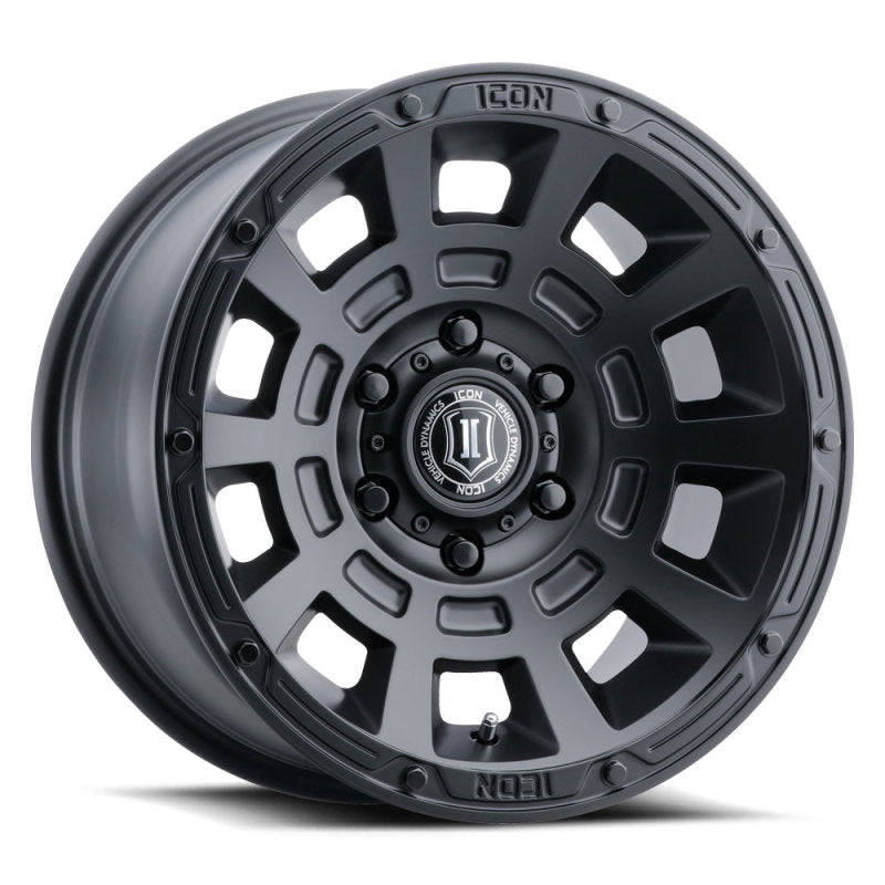 ICON Thrust 17x8.5 6x5.5 0mm Offset 4.75in BS Satin Black Wheel ICON Wheels - Cast AXOPROS
