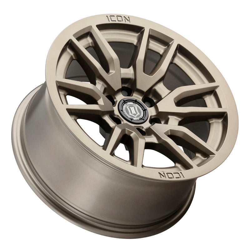 ICON Vector 6 17x8.5 6x5.5 0mm Offset 4.75in BS 106.1mm Bore Bronze Wheel ICON Wheels - Cast AXOPROS