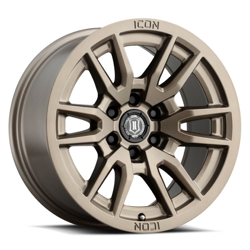 ICON Vector 6 17x8.5 6x5.5 0mm Offset 4.75in BS 106.1mm Bore Bronze Wheel ICON Wheels - Cast AXOPROS