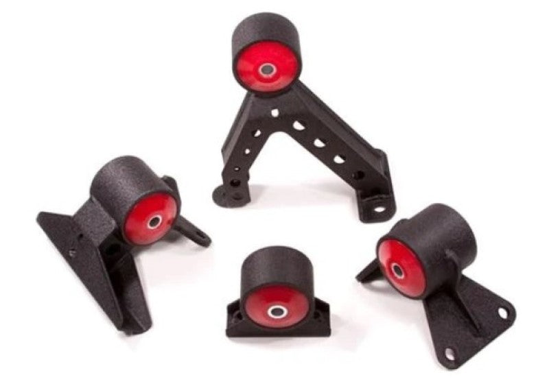 Innovative 07-13 Mitsubishi Evolution 4B11T Black Steel Mounts 75A Bushings Innovative Mounts Engine Mounts AXOPROS