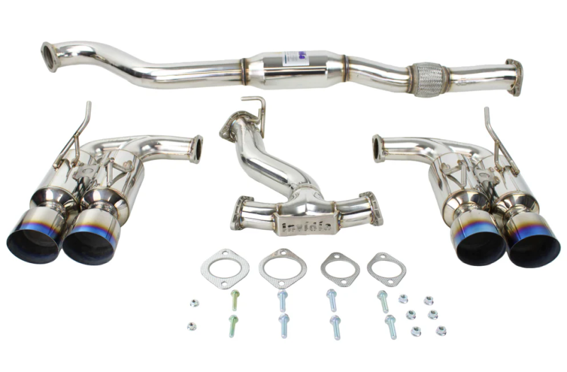 Invidia 08-14 Subaru WRX Hatchback Gemini Single Layer Titanium Tip Cat-back Exhaust Invidia Catback AXOPROS