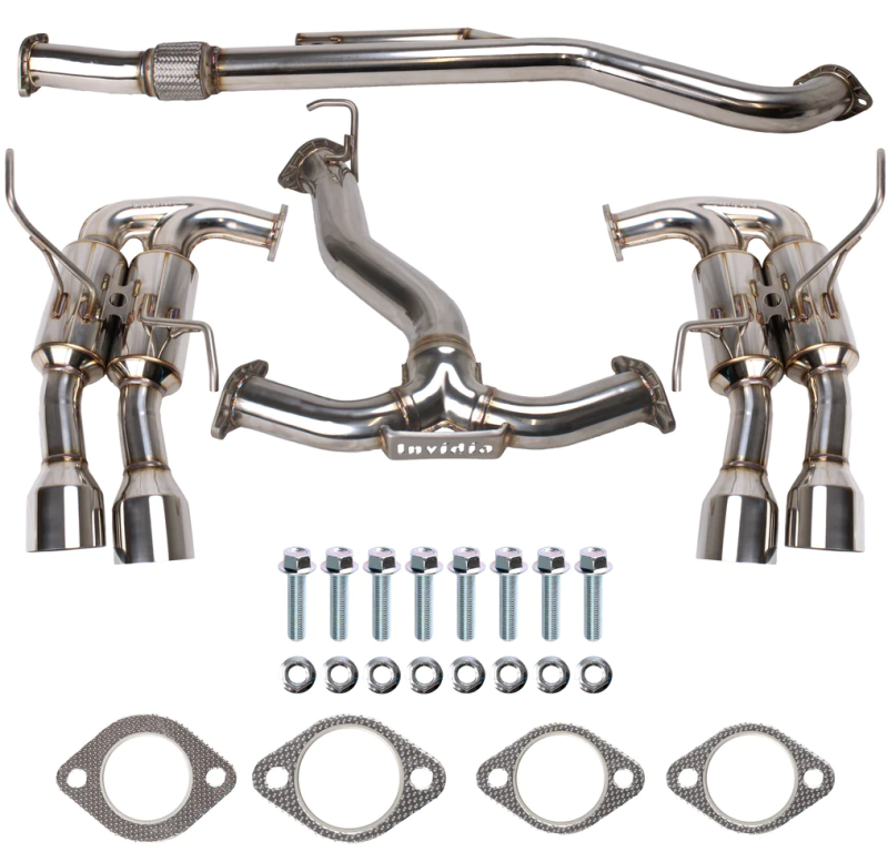 Invidia 2022+ Subaru WRX Gemini Single Layer Quad Stainless Steel Tip Cat-Back Exhaust Invidia Catback AXOPROS