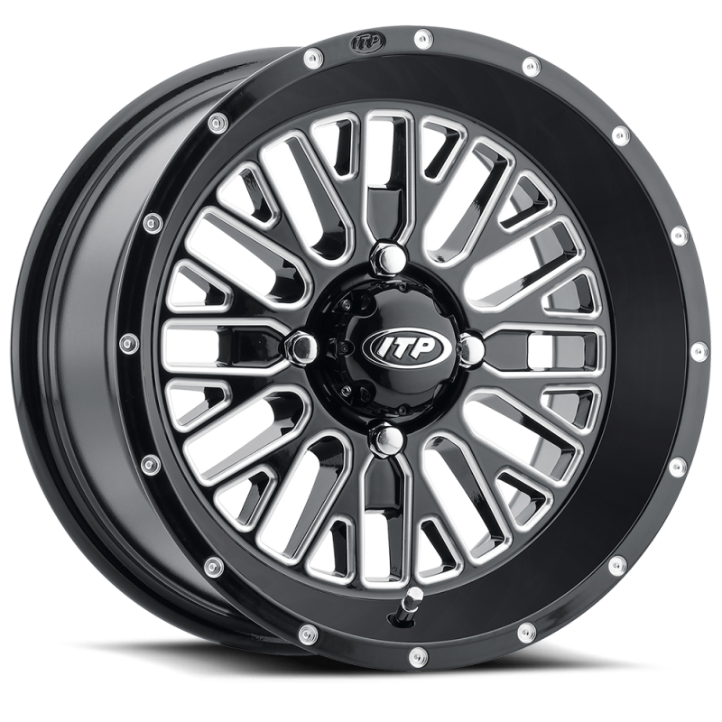 ITP Momentum 15x7 / 4x137 BP / 30mm Offset Black w/ Milled Accents Wheel ITP Wheels - Cast AXOPROS