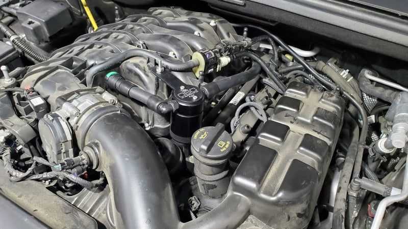 J&L 16-24 Dodge Durango / Jeep Grand Cherokee 3.6L Oil Separator 3.0 Passenger Side - Black Anod J&L Oil Separators AXOPROS
