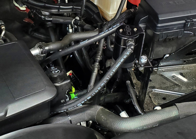 J&L 20-25 Chevy Silverado/GMC Sierra 2500/3500 6.6L Drivers Side Oil Separator 3.0 - Black Anodized J&L Oil Separators AXOPROS