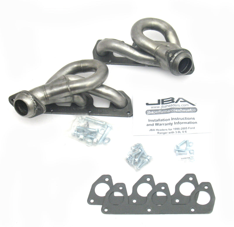 JBA 02-08 Ford Ranger 3.0L V6 w/o EGR 1-1/2in Primary Raw 409SS Cat4Ward Header JBA Headers & Manifolds AXOPROS
