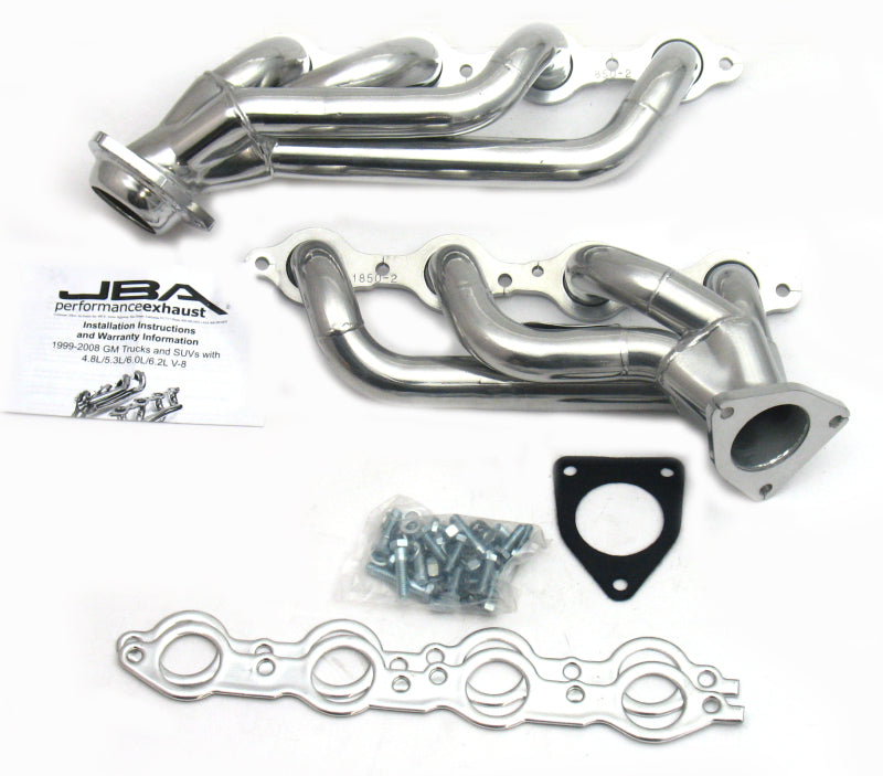 JBA 02-13 GM Truck 4.8L/5.3L LS Silver Ctd Cat4Ward Header JBA Headers & Manifolds AXOPROS