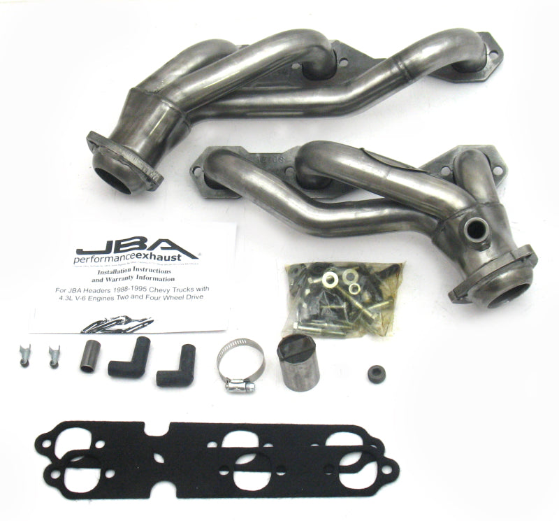 JBA 88-95 GM Truck 4.3L V6 w/o A.I.R. Injection 1-1/2in Primary Raw 409SS Cat4Ward Header JBA Headers & Manifolds AXOPROS