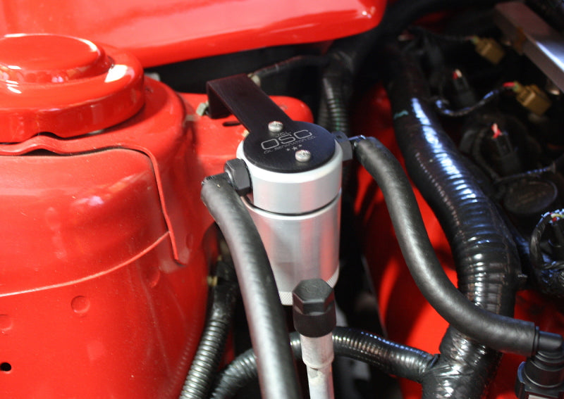 J&L 05-10 Ford Mustang GT/Bullitt/Saleen Passenger Side Oil Separator 3.0 - Clear Anodized J&L Oil Separators AXOPROS