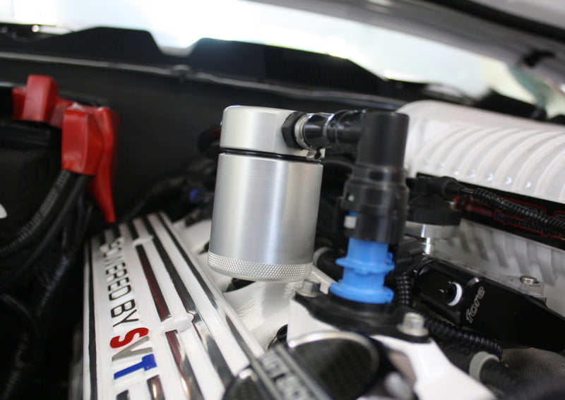 J&L 07-14 Ford Mustang GT500 Passenger Side Oil Separator 3.0 - Clear Anodized J&L Oil Separators AXOPROS