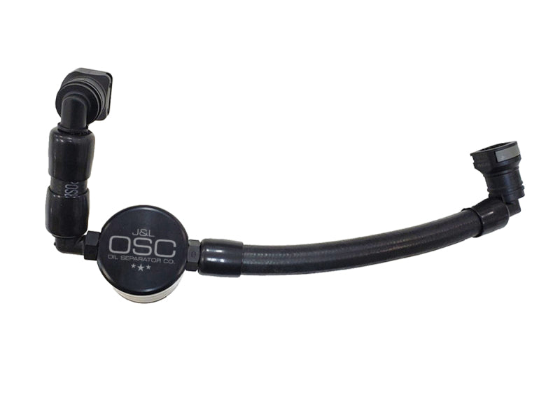 J&L 11-17 Ford Mustang V6 Passenger Side Oil Separator 3.0 V2 - Black Anodized J&L Oil Separators AXOPROS