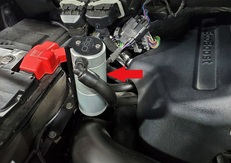 J&L 11-19 Ford F-150 2.7L/3.5L/5.0L Passenger Side Oil Separator 3.0 Cannister Extension - Clear J&L Oil Separators AXOPROS