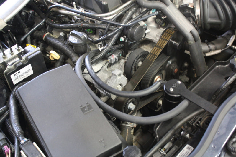 J&L 12-15 Chevrolet Camaro ZL1 6.2L Passenger Side Oil Separator 3.0 - Black Anodized J&L Oil Separators AXOPROS