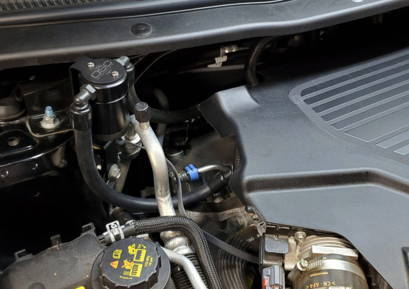 J&L 13-19 Ford Explorer Sport EcoBoost V6 Passenger Side Oil Separator 3.0 - Black Anodized J&L Oil Separators AXOPROS