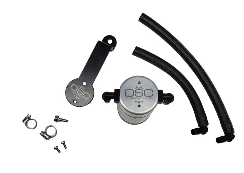 J&L 16-23 Toyota Tacoma 3.5L Driver Side Oil Separator 3.0 - Clear Anodized J&L Oil Separators AXOPROS