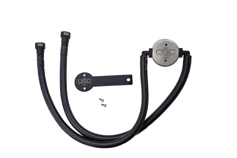 J&L 16-24 Chevrolet Camaro LT1 6.2L Drivers Side Oil Separator 3.0 - Clear Anodized J&L Oil Separators AXOPROS