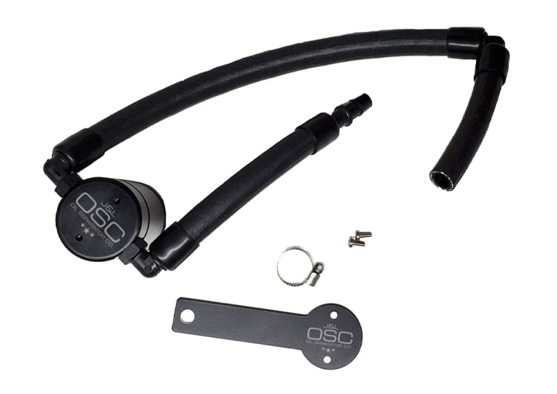 J&L 18-22 Kia Stinger GT 3.3TT Passenger Side Oil Separator 3.0 - Black Anodized J&L Oil Separators AXOPROS