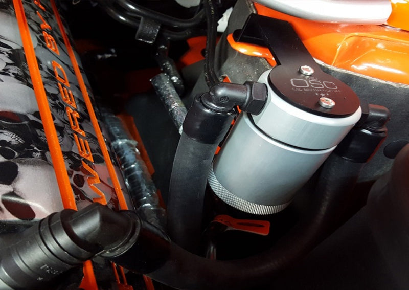 J&L 2011-2017 Ford Mustang GT Driver Side Oil Separator 3.0 - Clear Anodized J&L Oil Separators AXOPROS