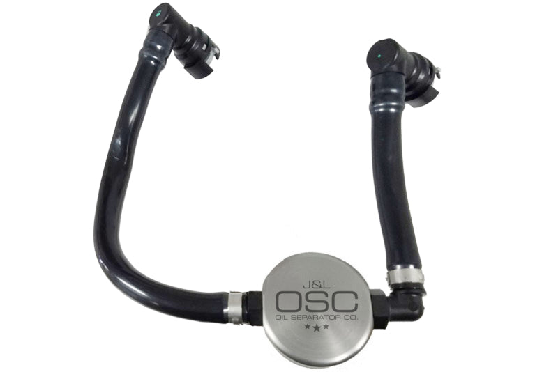 J&L 2018-2023 Ford Mustang GT Passenger Side Oil Separator 3.0 - Clear Anodized J&L Oil Separators AXOPROS