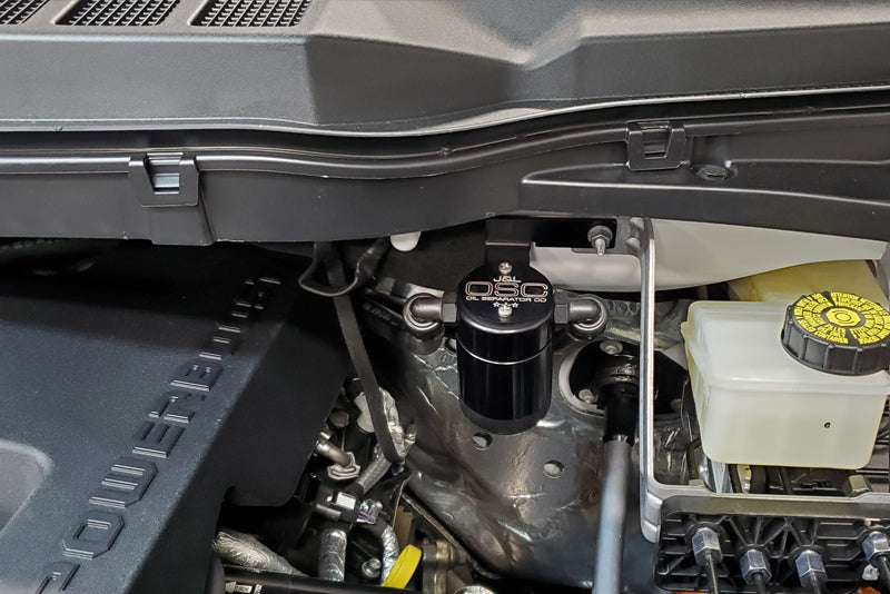 J&L 2021-2025 Ford F-150 3.5L Passenger Side Oil Separator 3.0 - Black Anodized J&L Oil Separators AXOPROS