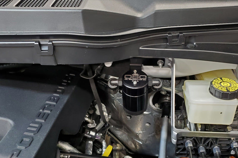 J&L 2021-2025 Ford F-150 3.5L Passenger Side Oil Separator 3.0 - Black Anodized J&L Oil Separators AXOPROS