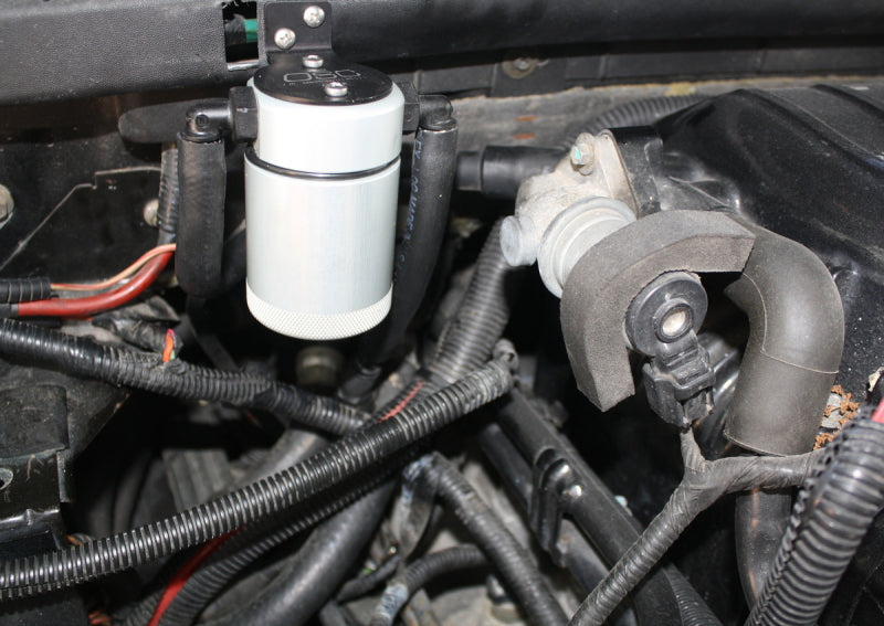 J&L 99-04 Ford Lightning Passenger Side Oil Separator 3.0 - Clear Anodized J&L Oil Separators AXOPROS