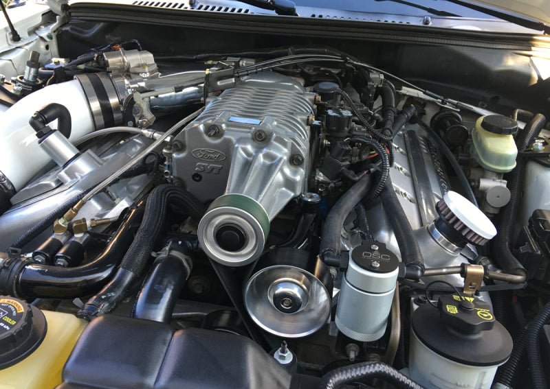 J&L 99-04 Ford Mustang SVT Cobra Driver Side Oil Separator 3.0 - Clear Anodized J&L Oil Separators AXOPROS