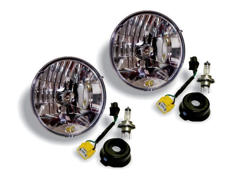 KC HiLiTES 07-18 Jeep JK H4 Headlight Conversion Kit - DOT Apprv./Incl. H13 to H4 Connectors (Pair) KC HiLiTES Headlights AXOPROS