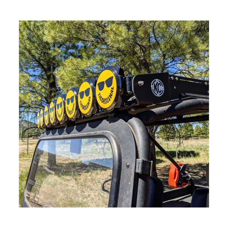 KC HiLiTES 6in. Hard Cover for Gravity Pro6 LED Lights (Single) - Smiley Face- Yellow/Black KC Logo KC HiLiTES Light Covers and Guards AXOPROS