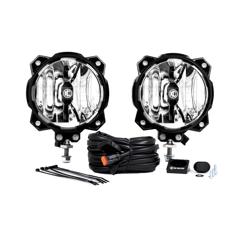KC HiLiTES 6in. Pro6 Gravity LED Light 20w Single Mount Spot Beam (Pair Pack System) KC HiLiTES Light Bars & Cubes AXOPROS