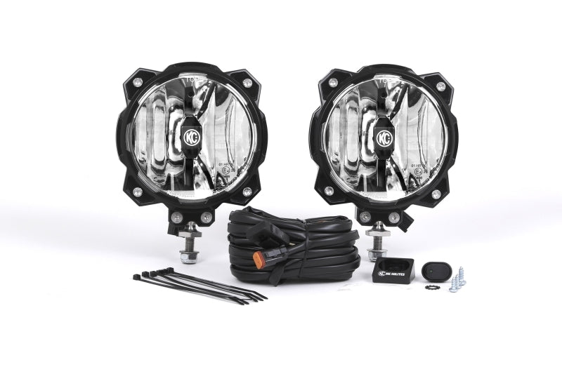 KC HiLiTES 6in. Pro6 Gravity LED Light 20w Single Mount Spot Beam (Pair Pack System) KC HiLiTES Light Bars & Cubes AXOPROS