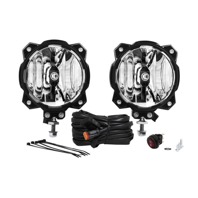 KC HiLiTES 6in. Pro6 Gravity LED Light 20w Single Mount Wide-40 Beam (Pair Pack System) KC HiLiTES Light Bars & Cubes AXOPROS