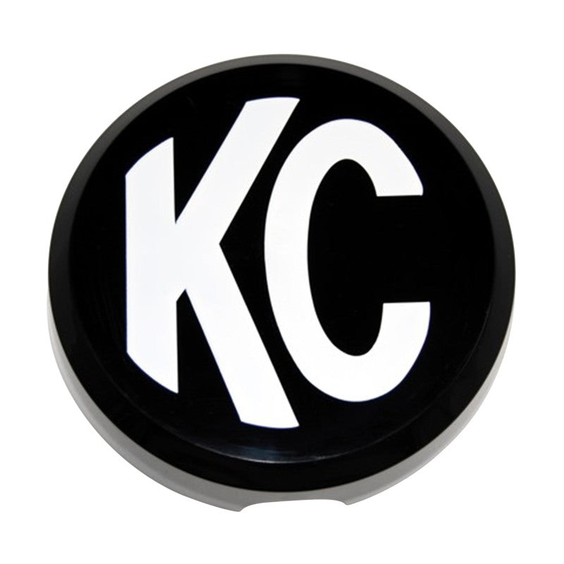 KC HiLiTES 6in. Round Hard Cover for Daylighter/SlimLite/Pro-Sport (Single) - Black w/White KC Logo KC HiLiTES Light Covers and Guards AXOPROS