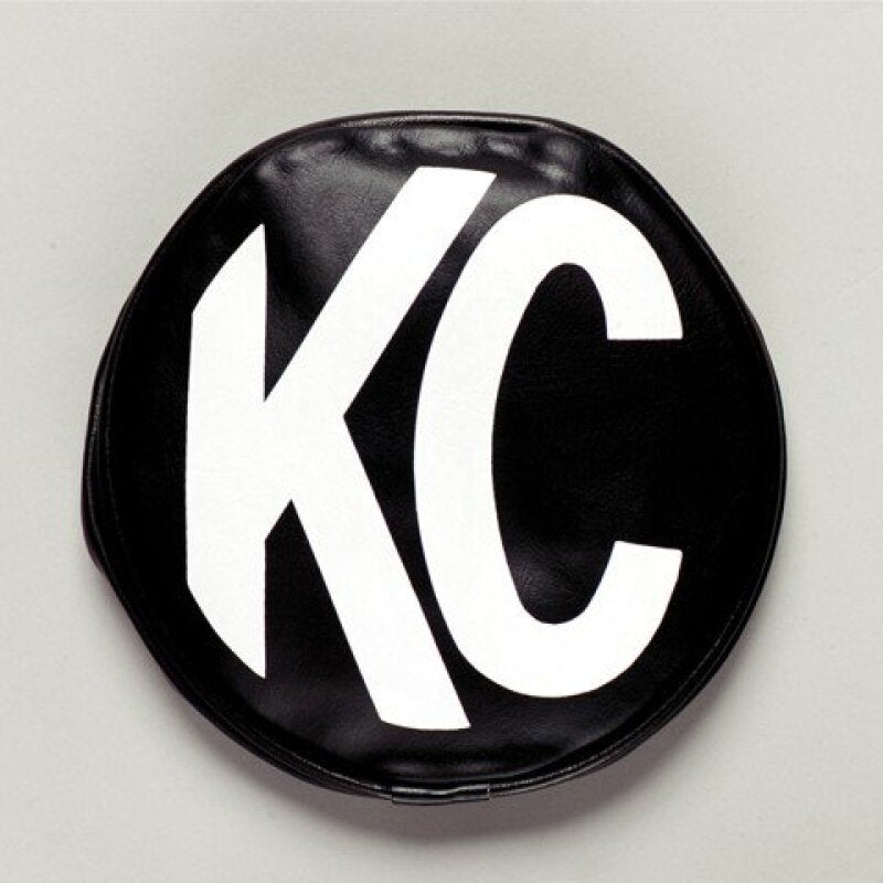 KC HiLiTES 6in. Round Soft Cover (Pair) - Black w/White KC Logo KC HiLiTES Light Covers and Guards AXOPROS