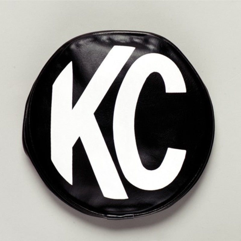 KC HiLiTES 6in. Round Soft Cover (Pair) - Black w/White KC Logo KC HiLiTES Light Covers and Guards AXOPROS